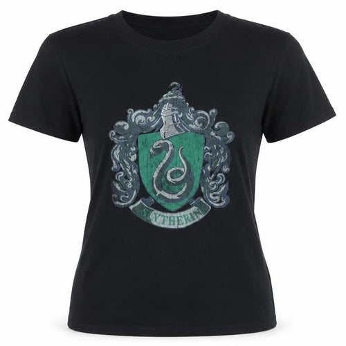 Absolute Cult Slytherin Black T-Shirt, Size S, 100% Cotton