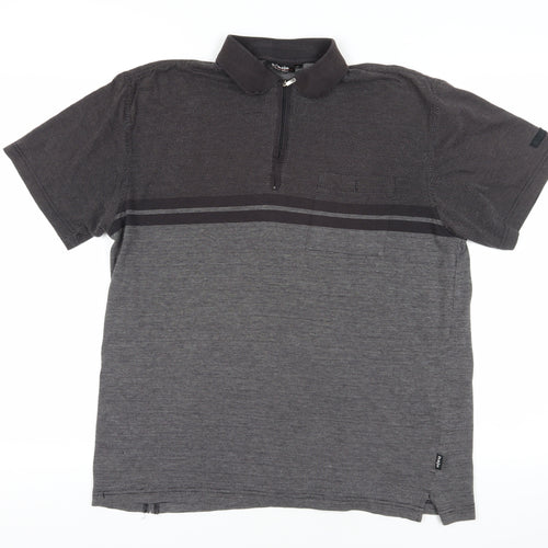 Najo Black Medium Polo Shirt with Zip Neck