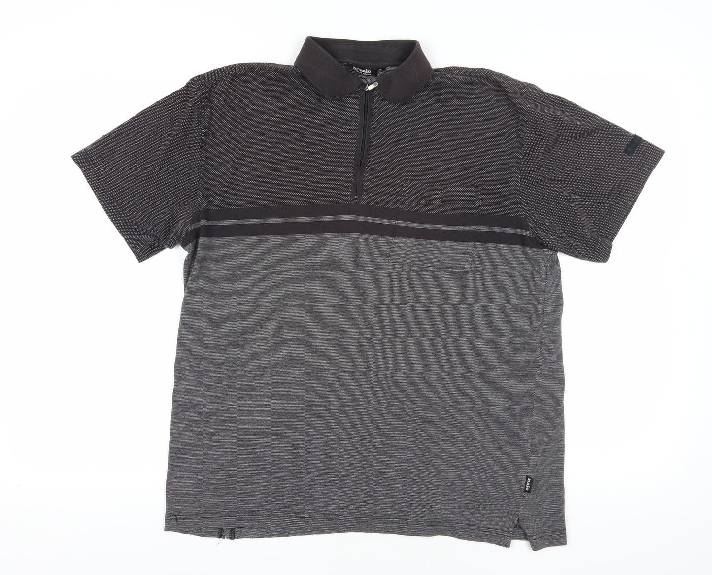 Najo Black Medium Polo Shirt with Zip Neck