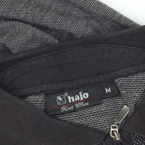 Najo Black Medium Polo Shirt with Zip Neck