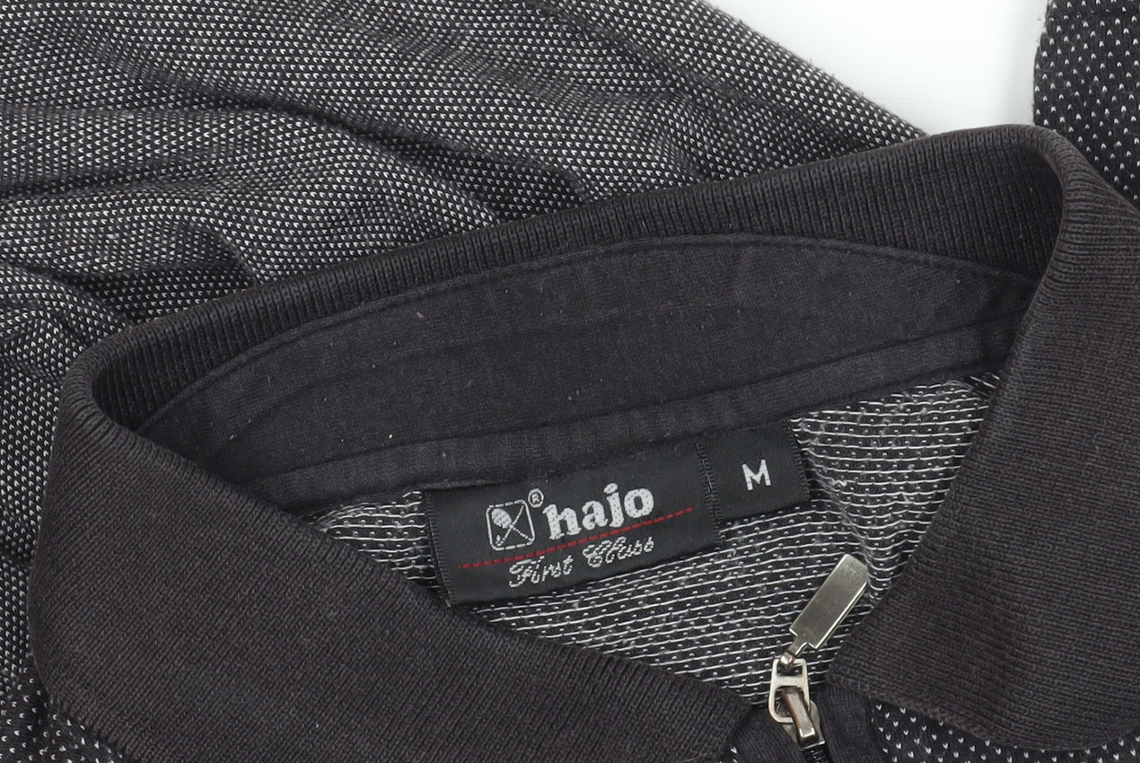 Najo Black Medium Polo Shirt with Zip Neck