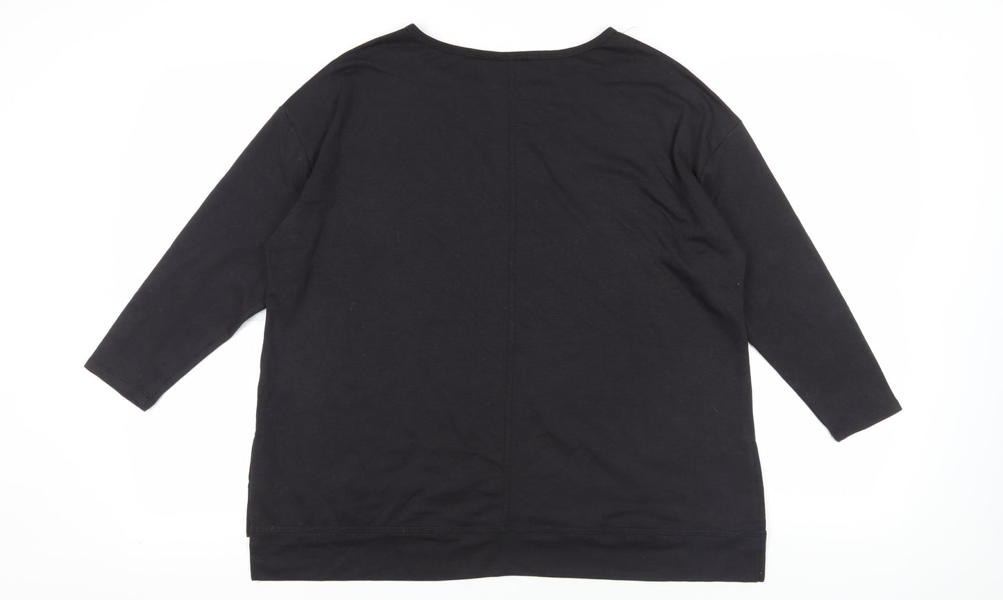 Cyrus Black 3/4 Sleeve Grommet T-Shirt, Size L