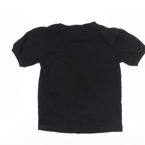 Warehouse Black Embroidered Cotton T-Shirt Size 6