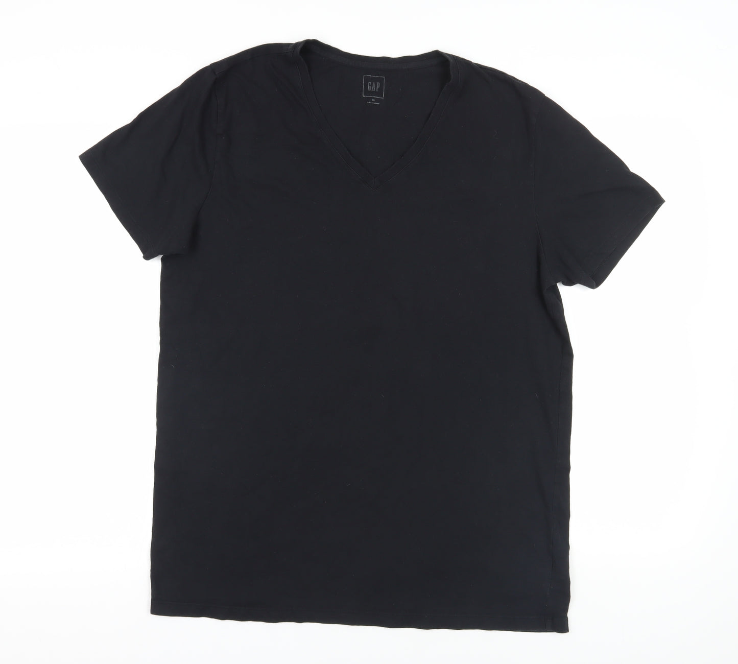 Gap Black V-Neck Men's Cotton T-Shirt XL