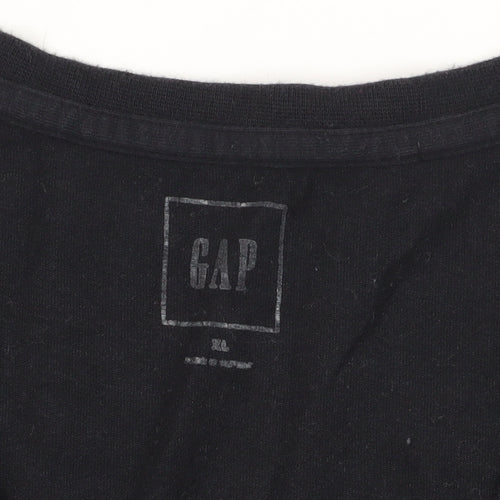 Gap Black V-Neck Men's Cotton T-Shirt XL