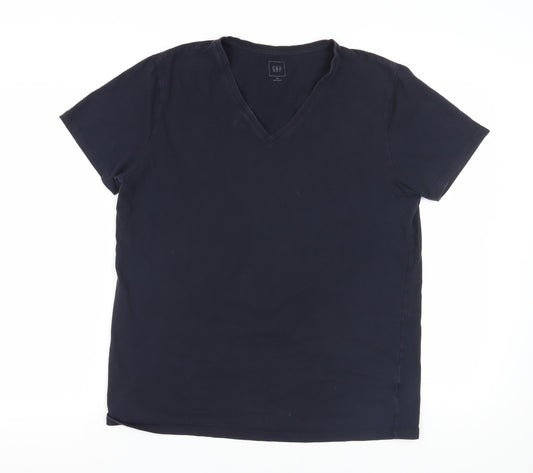 Gap Black V-Neck T-Shirt XL