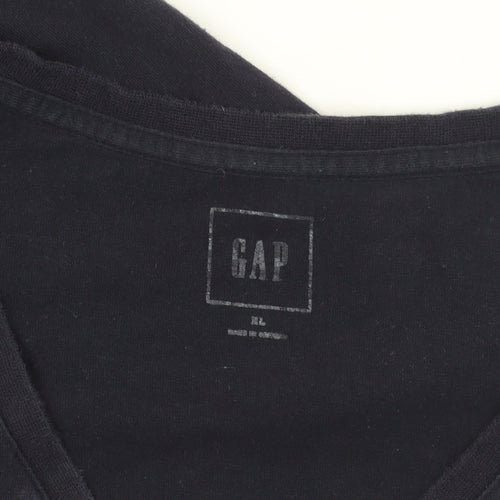 Gap Black V-Neck T-Shirt XL