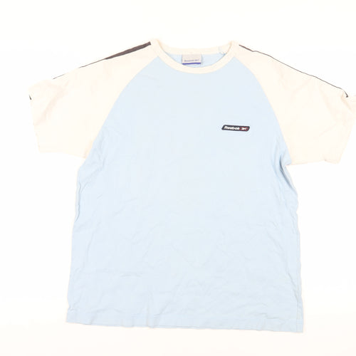 Reebok Blue Colourblock T-Shirt Medium Sportswear