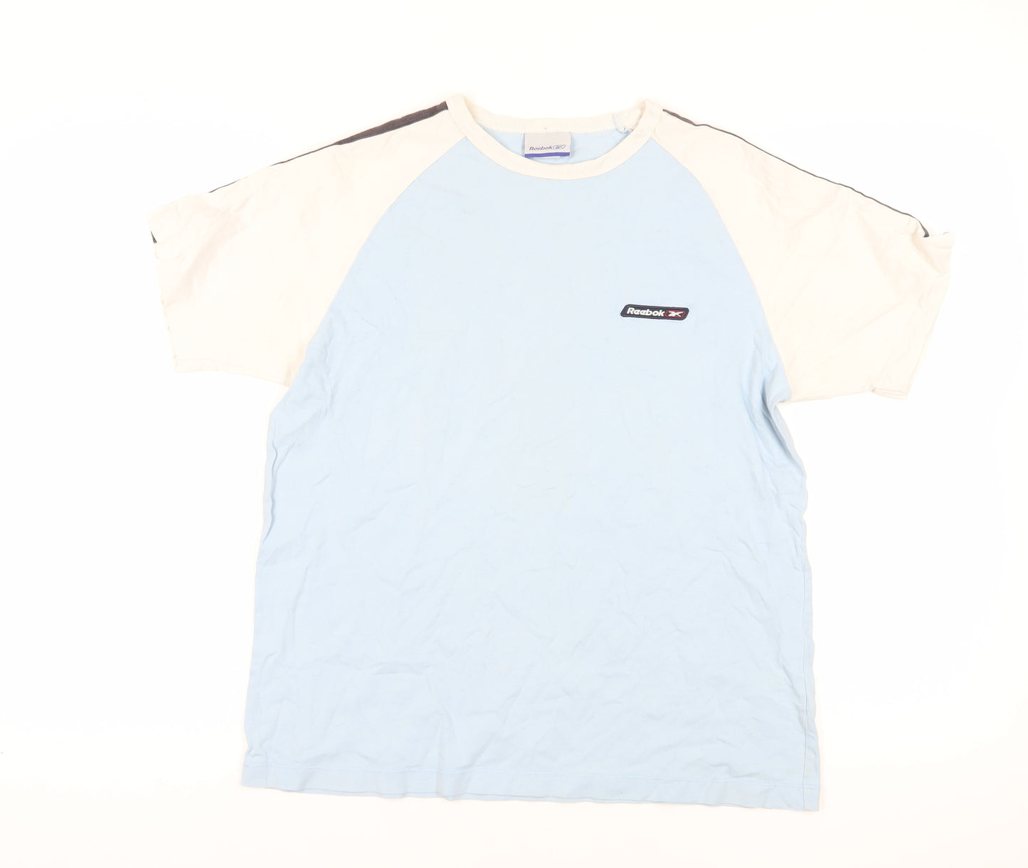 Reebok Blue Colourblock T-Shirt Medium Sportswear
