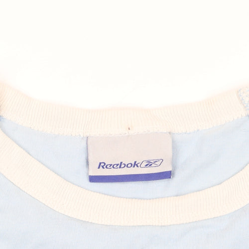 Reebok Blue Colourblock T-Shirt Medium Sportswear