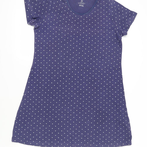 Lands' End Blue Polka Dot T-Shirt Dress S