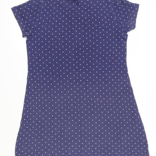 Lands' End Blue Polka Dot T-Shirt Dress S