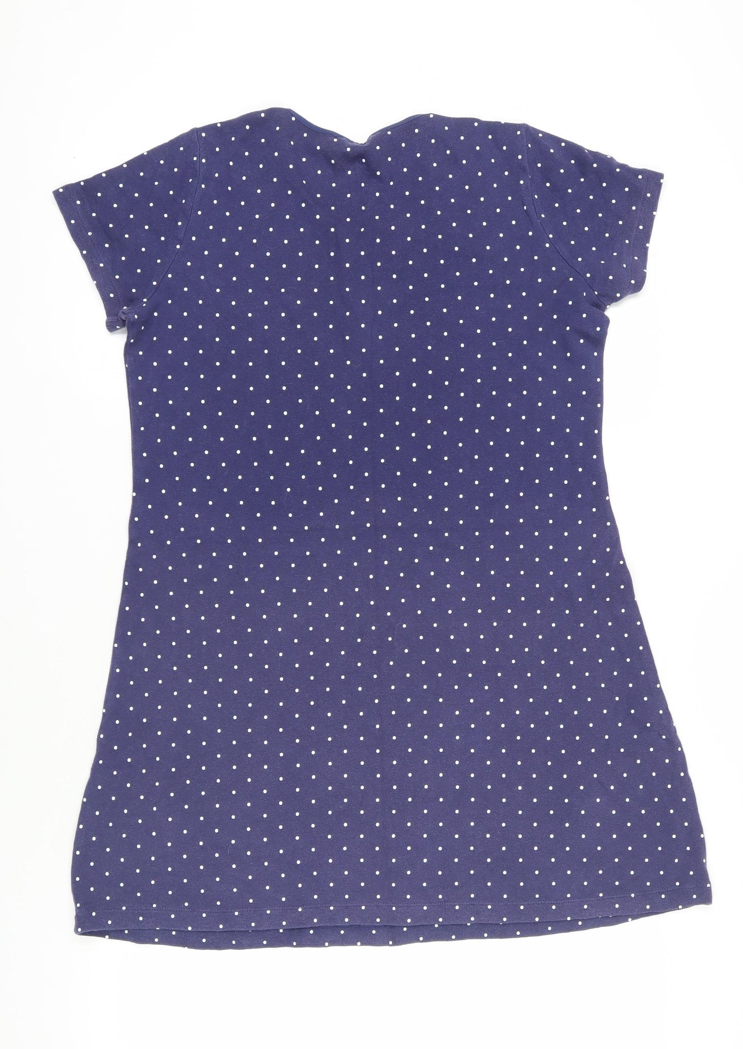 Lands' End Blue Polka Dot T-Shirt Dress S