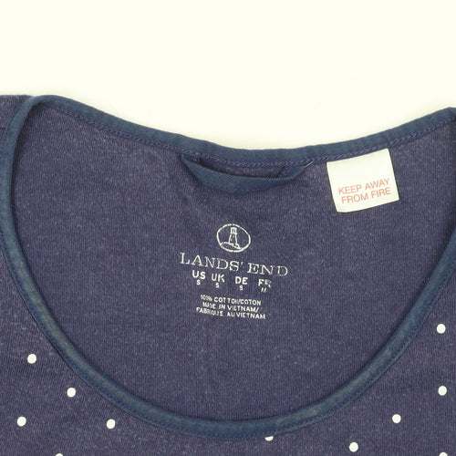 Lands' End Blue Polka Dot T-Shirt Dress S