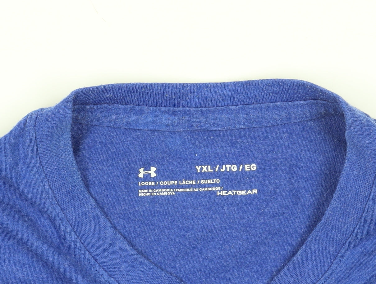 Under Armour Blue Boys XL T-Shirt, Relaxed Fit
