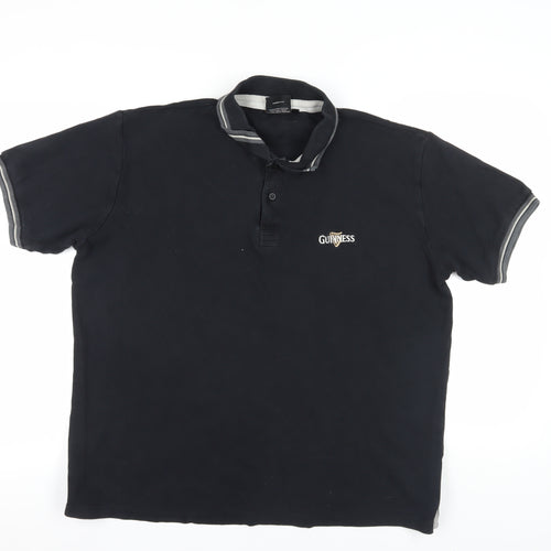 Guinness Black XL Men's Polo Shirt with Logo