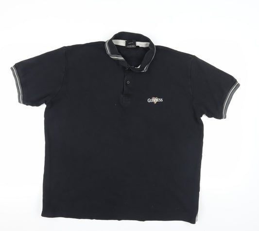 Guinness Black XL Men's Polo Shirt with Logo