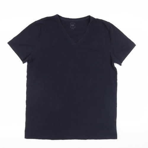 GAP Black V-Neck Short Sleeve T-Shirt XL