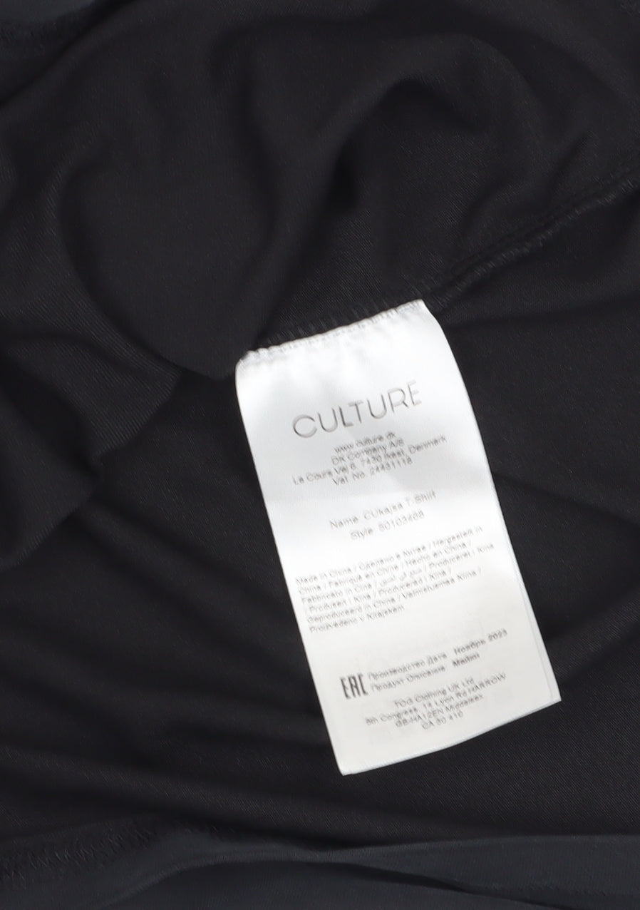 Culture Black Short Sleeve Basic T-Shirt - Size M