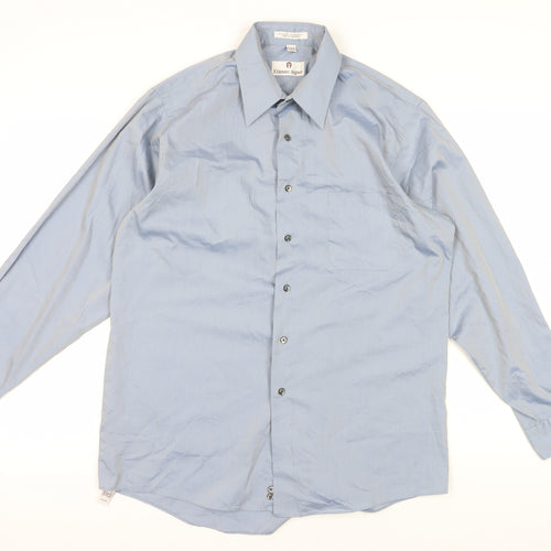 Etienne Aigner Blue Long Sleeve Button-Up Shirt