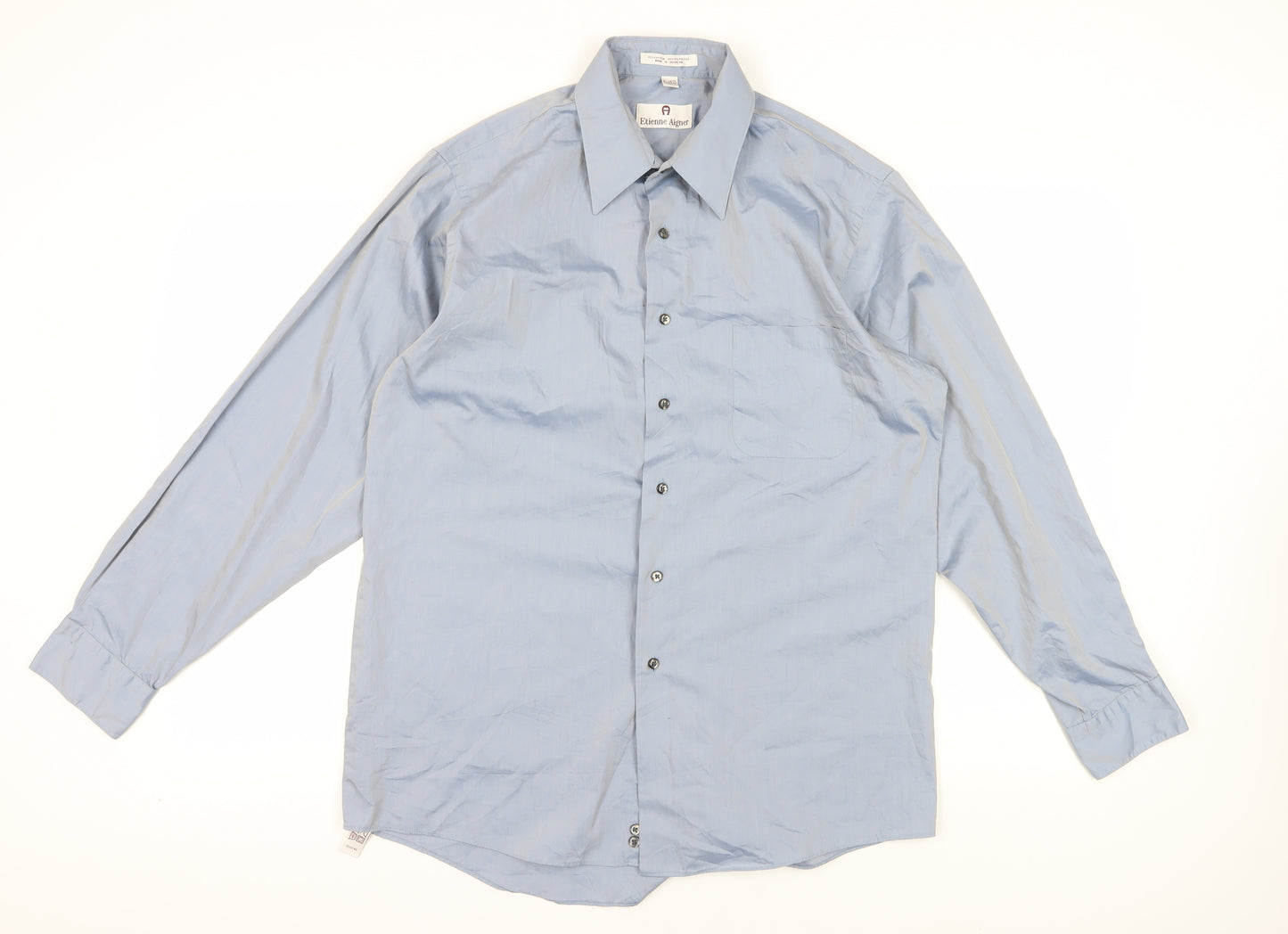 Etienne Aigner Blue Long Sleeve Button-Up Shirt