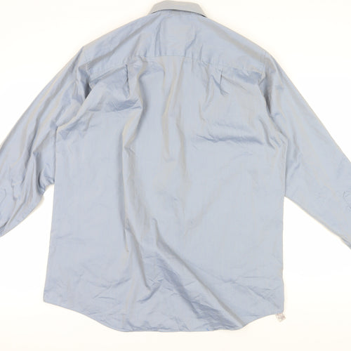 Etienne Aigner Blue Long Sleeve Button-Up Shirt