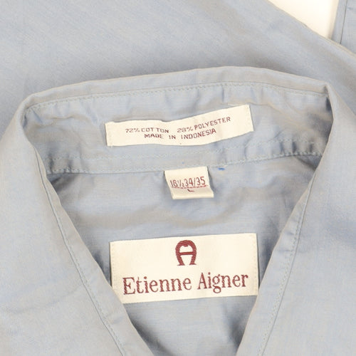 Etienne Aigner Blue Long Sleeve Button-Up Shirt