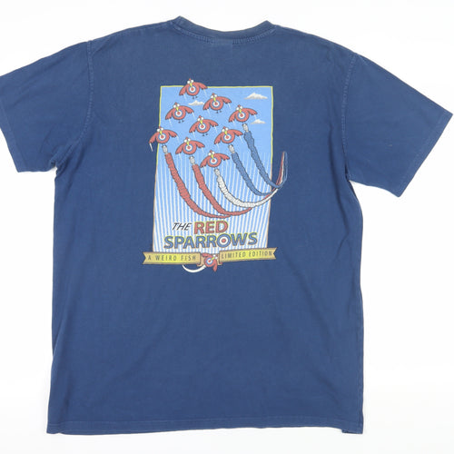 Weird Fish Blue XL Red Sparrows Graphic T-Shirt