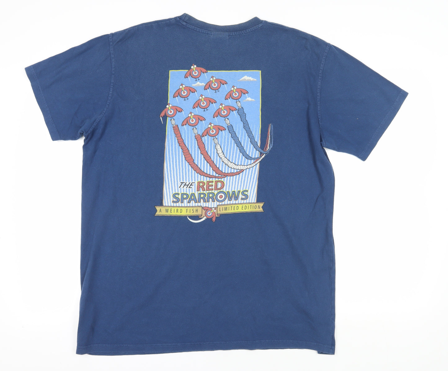 Weird Fish Blue XL Red Sparrows Graphic T-Shirt