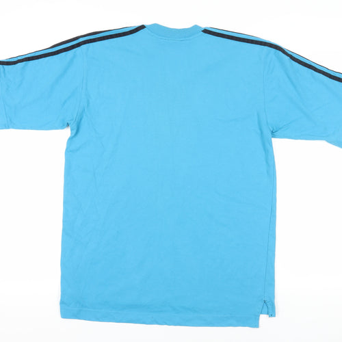 Adidas Blue V-Neck T-Shirt, Medium, Cotton Comfort