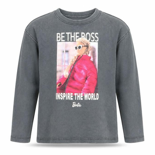 Zara Grey Barbie Graphic Long Sleeve T-Shirt 6-7 Years