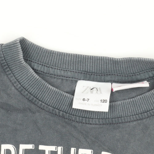 Zara Grey Barbie Graphic Long Sleeve T-Shirt 6-7 Years