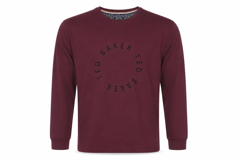 Front view of Ted Baker Red Long Sleeve Men's T-Shirt, size S