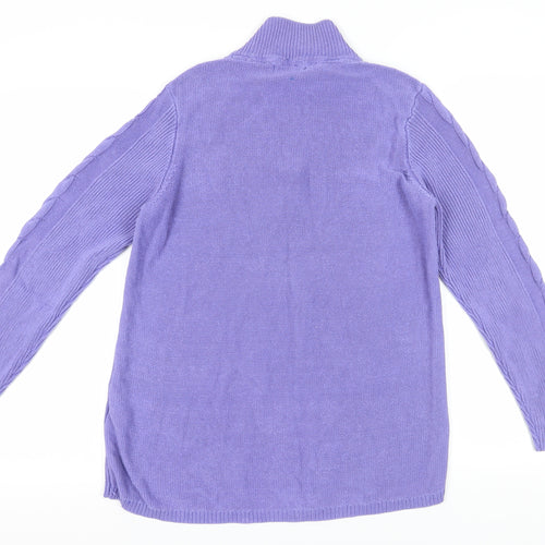 Dash Purple Cable-Knit High Neck Jumper Size 18