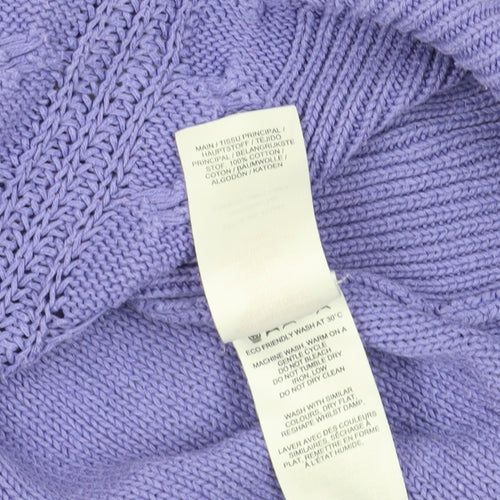Dash Purple Cable-Knit High Neck Jumper Size 18
