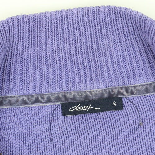 Dash Purple Cable-Knit High Neck Jumper Size 18