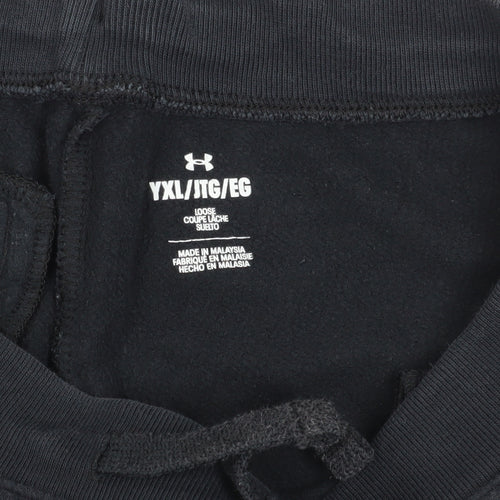 Under Armour Boys' Black Sweat Shorts XL, Relaxed Fit