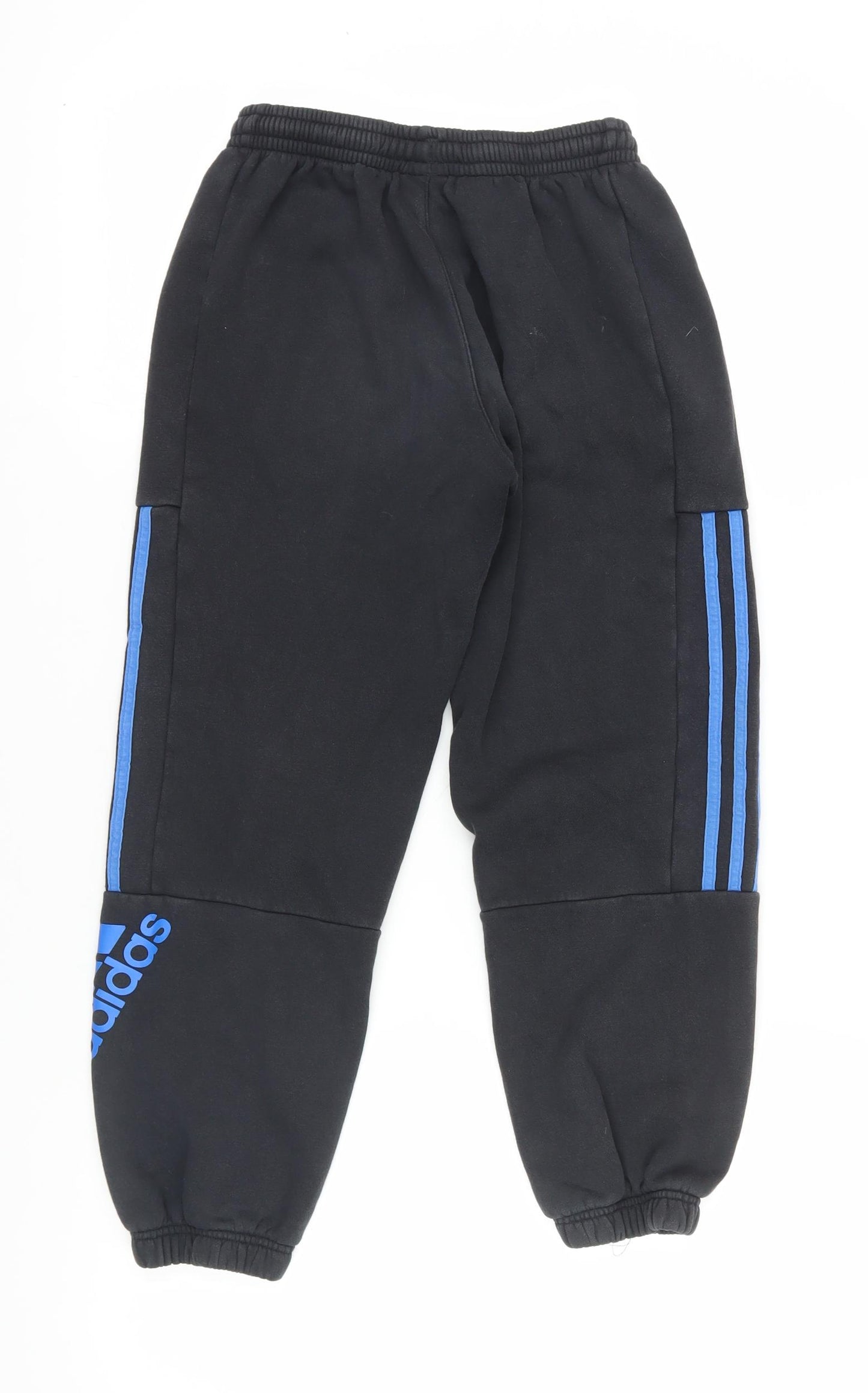 Adidas Boys Black Jogger Trousers 11-12 Years Side Stripe