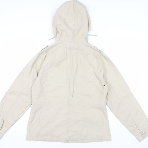 Alibi Beige Hooded Parka Jacket Size 14