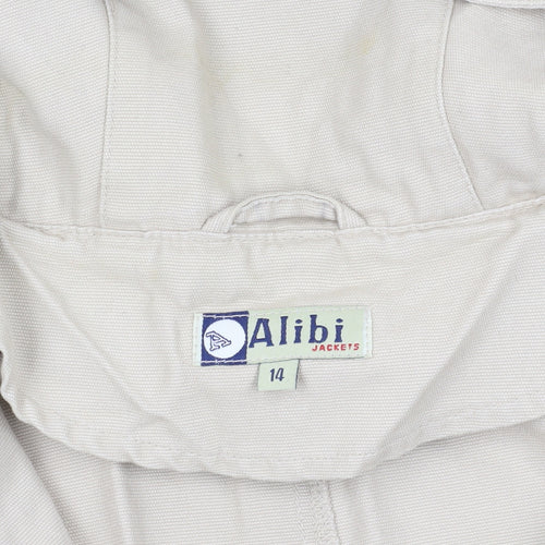 Alibi Beige Hooded Parka Jacket Size 14