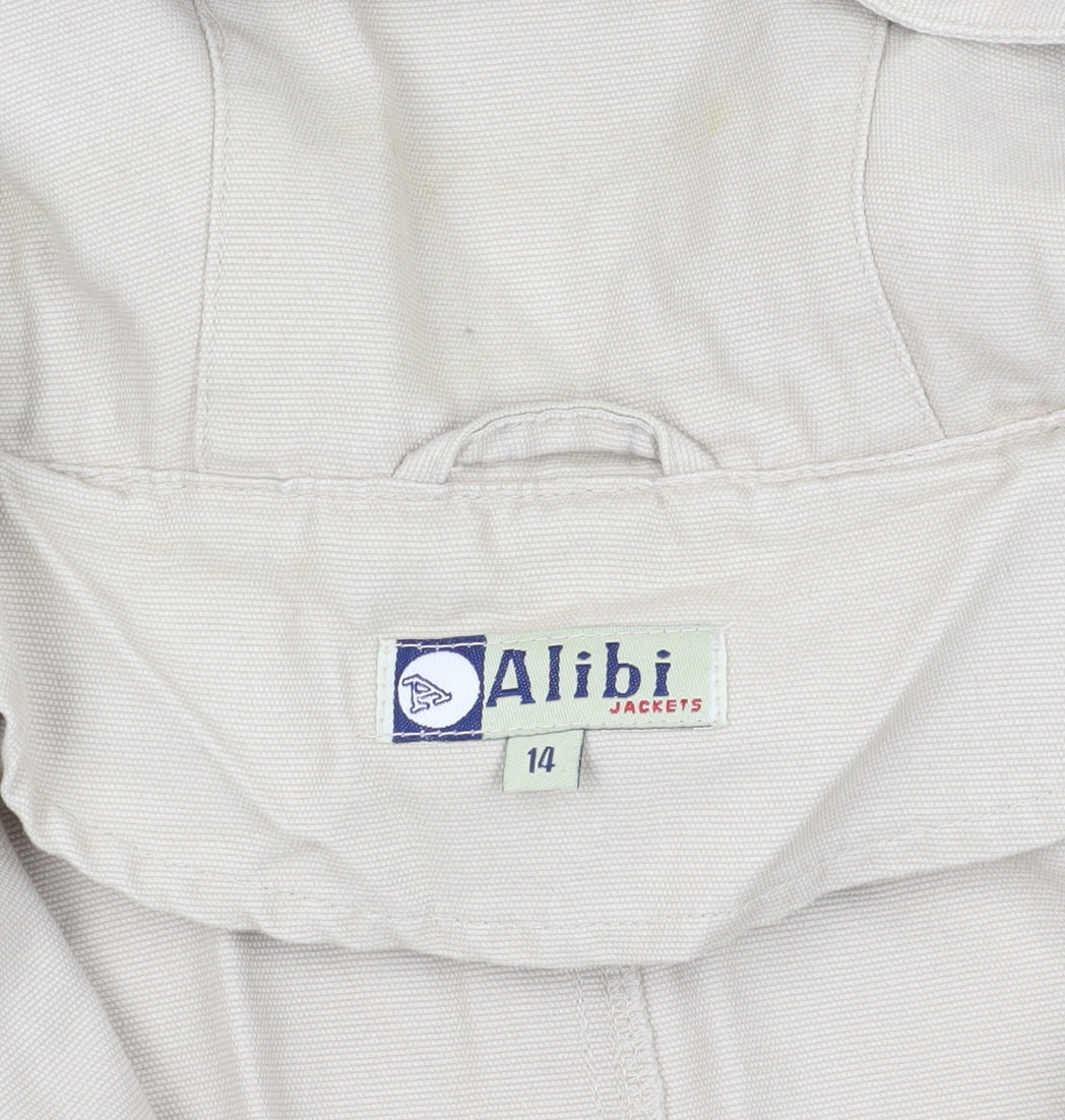 Alibi Beige Hooded Parka Jacket Size 14