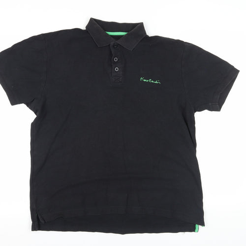 Pierre Cardin Black M Polo Shirt, Short Sleeve, Cotton