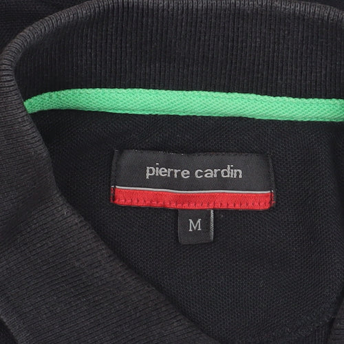 Pierre Cardin Black M Polo Shirt, Short Sleeve, Cotton