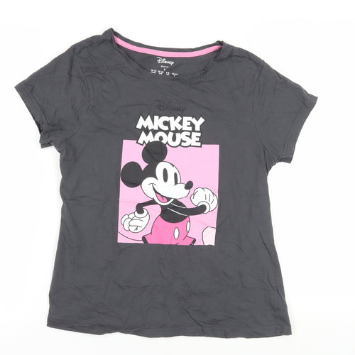 Disney Mickey Mouse Black T-Shirt, Size S, Casual Women’s Top