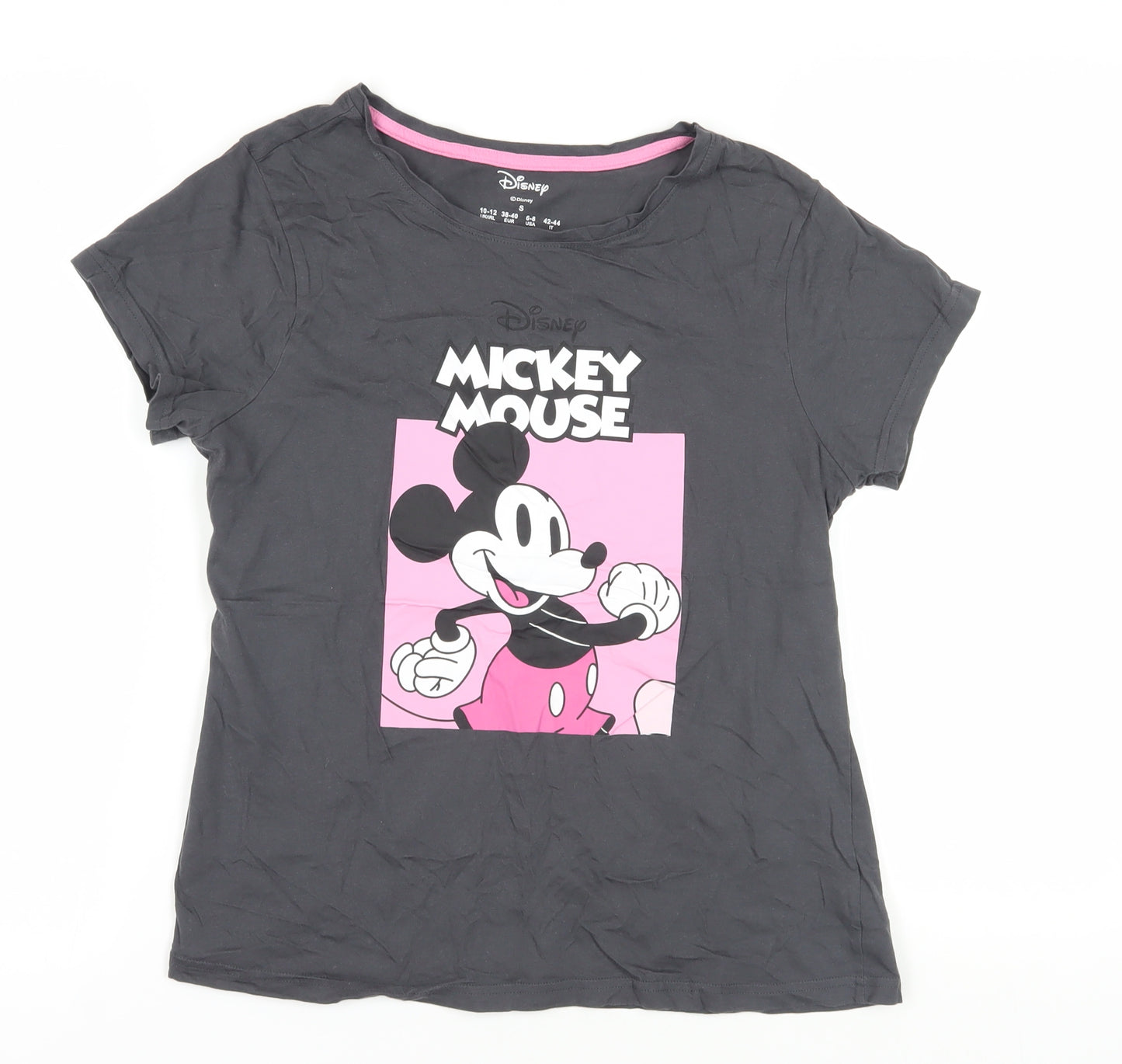Disney Mickey Mouse Black T-Shirt, Size S, Casual Women’s Top