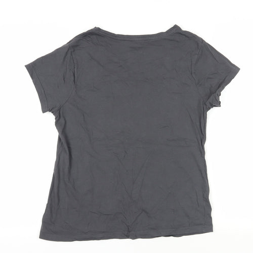 Disney Mickey Mouse Black T-Shirt, Size S, Casual Women’s Top