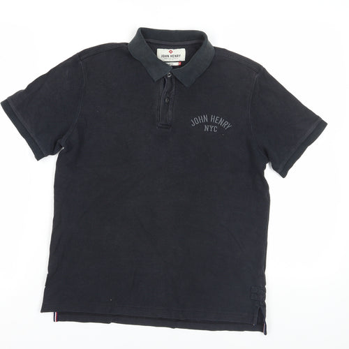 John Henry Black Slim Fit Men's Polo M