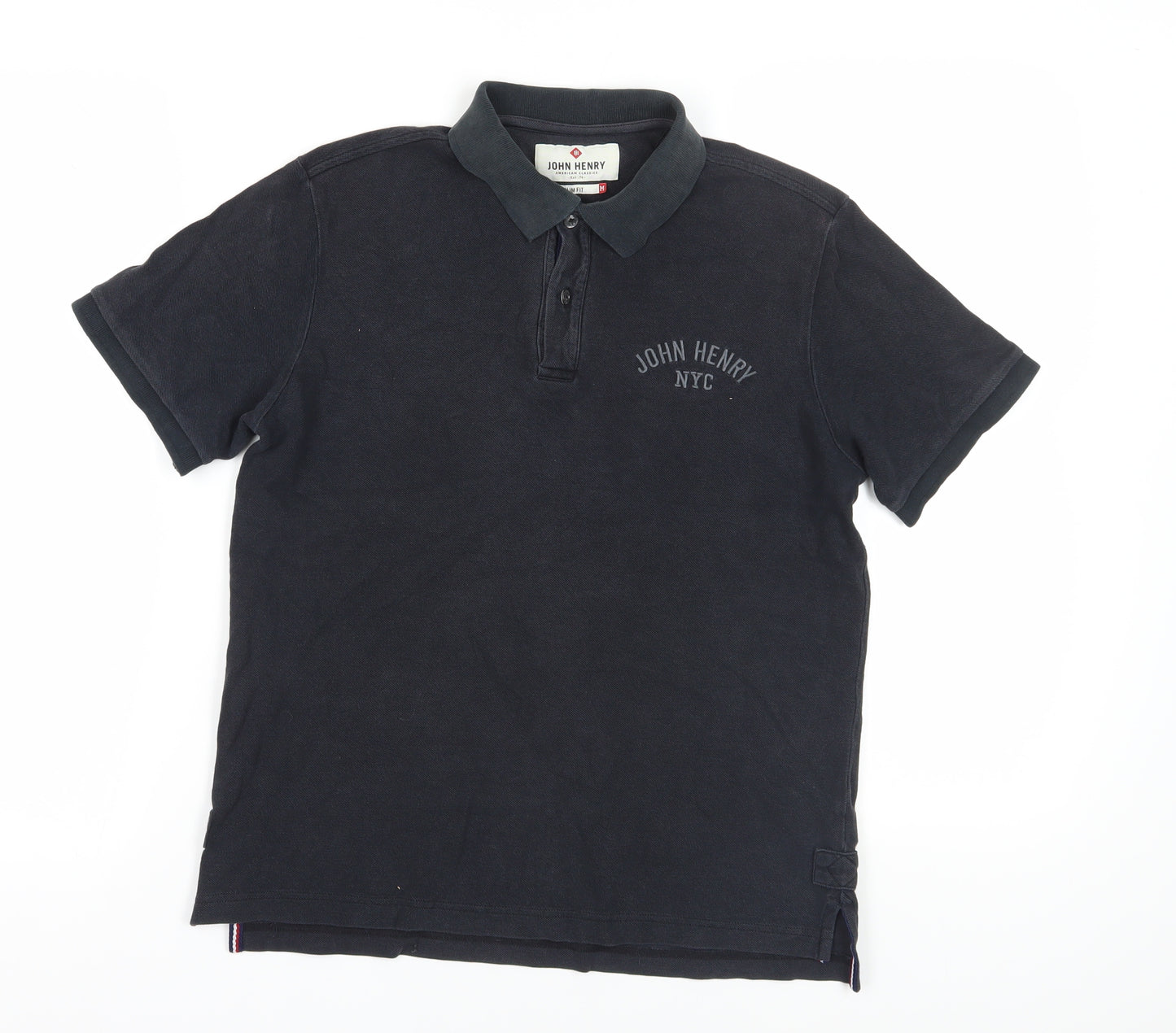 John Henry Black Slim Fit Men's Polo M