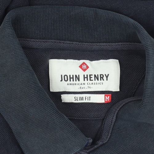 John Henry Black Slim Fit Men's Polo M