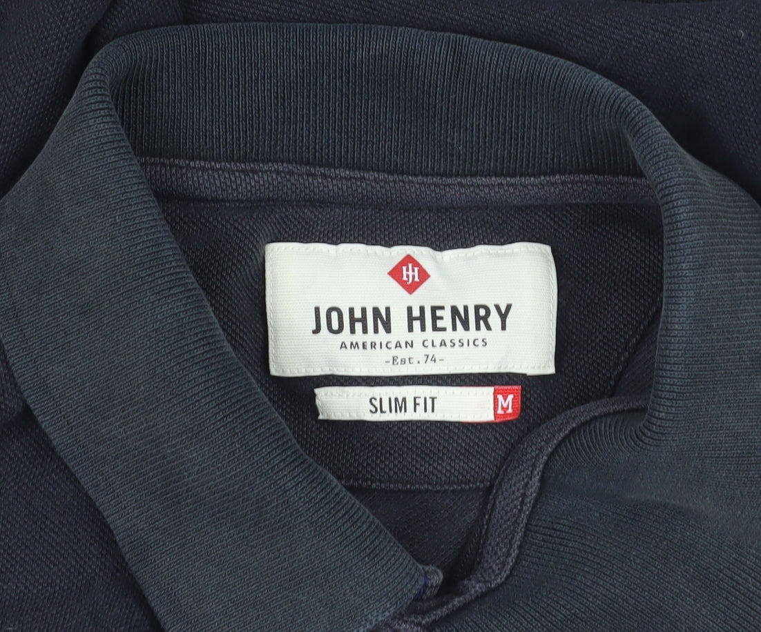 John Henry Black Slim Fit Men's Polo M